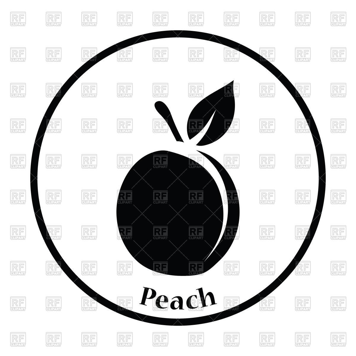 1200x1200 Thin Circle Design Icon Of Peach Vector Image Vector Artwork Of
