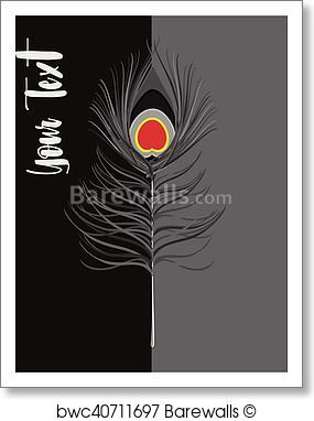 285x382 Art Print Of Retro Peacock Feather Vector Barewalls Posters