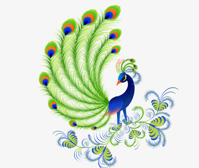650x551 Pretty Green Peacock Vector Material, Green Vector, Peacock Vector