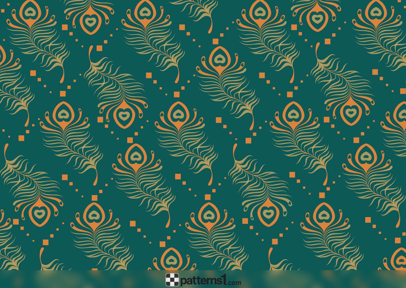 1366x969 Ornamental Peacock Feather Background Vector Pattern Design By