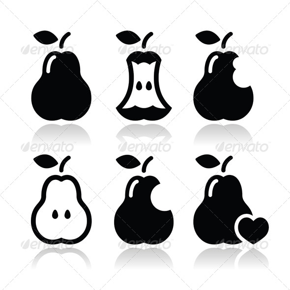 590x590 Pear Vector Set By Redkoala Graphicriver
