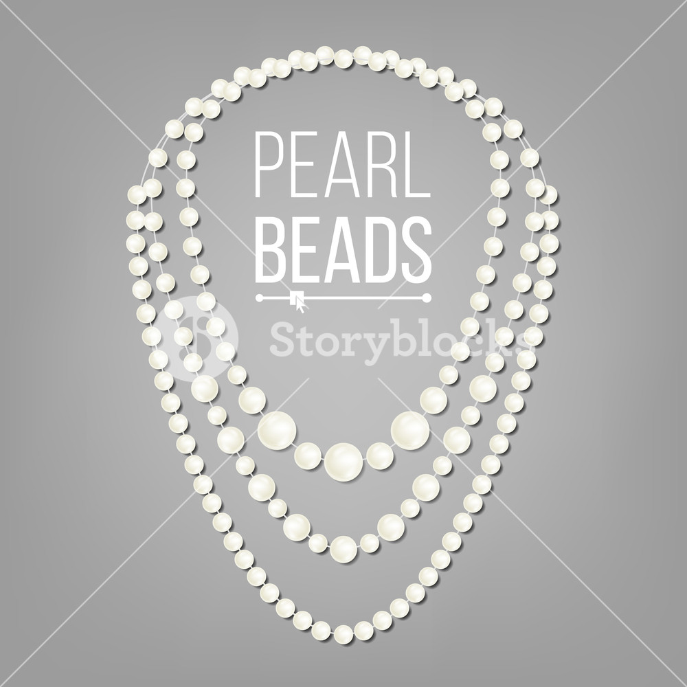 1000x1000 Pearl Necklace Vector. Jewel String. Elegant Luxury Decoration