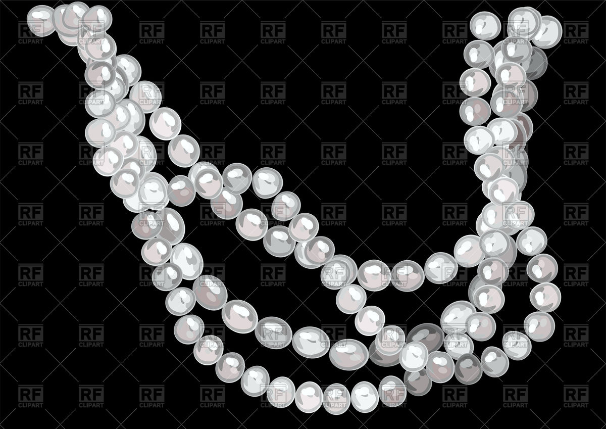 1200x849 Pearl Necklace Isolated On Black Background Vector Image Vector