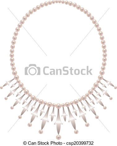 378x470 Pearl Necklace With Silver Pendants In The Form Of A Flower.