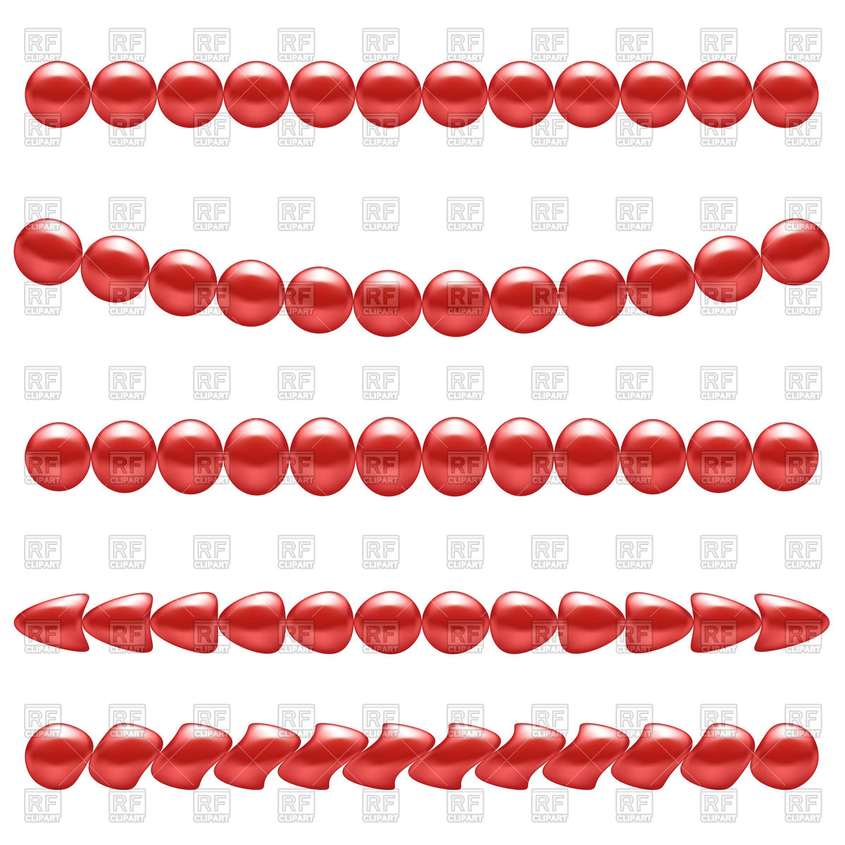 1200x1200 Set Of Red Pearl Necklaces Vector Image Vector Artwork Of