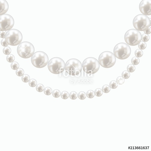 500x500 Vector Pearl Necklace On Light Background Stock Image And Royalty