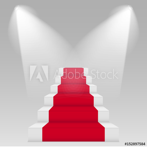 500x500 Stage For Awards Ceremony. Podium With Red Carpet. Pedestal