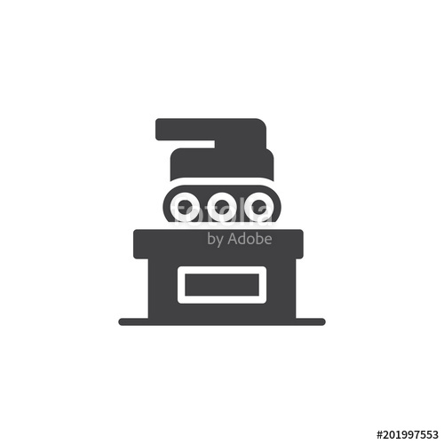 500x500 Tank On The Pedestal Vector Icon. Filled Flat Sign For Mobile