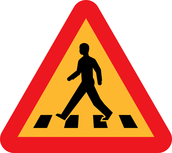 600x533 Pedestrian Crossing Sign Clip Art Free Vector 4vector