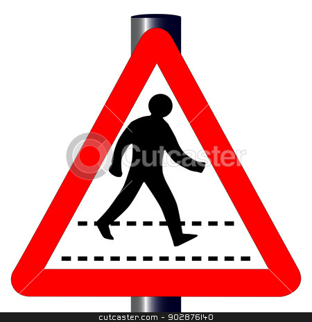 450x464 Pedestrian Traffic Sign Stock Vector