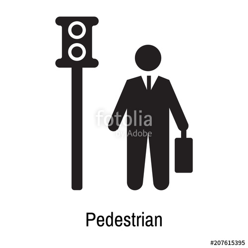 500x500 Pedestrian Icon Vector Sign And Symbol Isolated On White