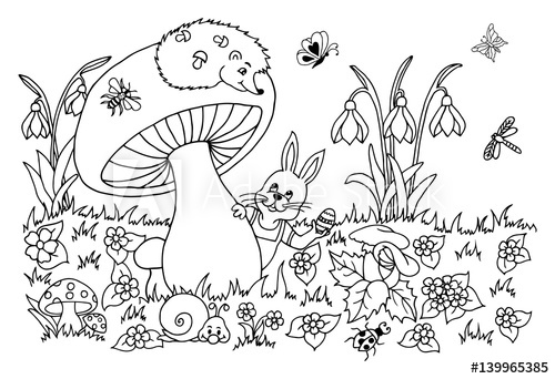 500x342 Vector Illustration Of A Bunny With An Easter Egg Peeps Out From