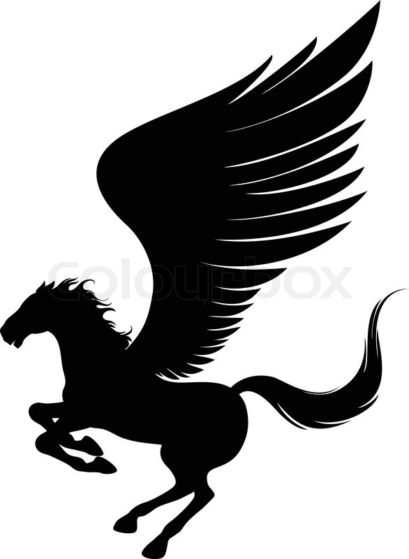 586x800 Power Pegasus With Wings. Vector Illustration Can Be Scale To Any
