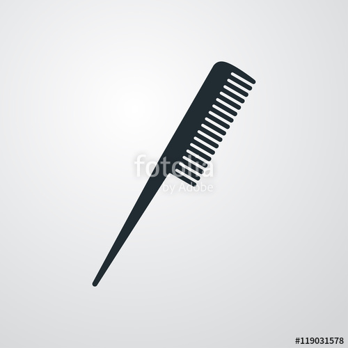 500x500 Icono Plano Peine Con Pincho Sobre Fondo Degradado Stock Image