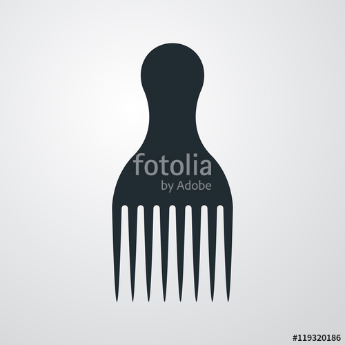 500x500 Icono Plano Peine Para Rizos Sobre Fondo Degradado Stock Image