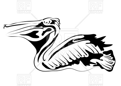 400x283 Pelican Silhouette Isolated On White Background Vector Image