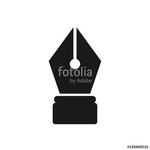500x500 Pen Tip Icon Symbol. Pen Ink Isolated On White Background. Vector