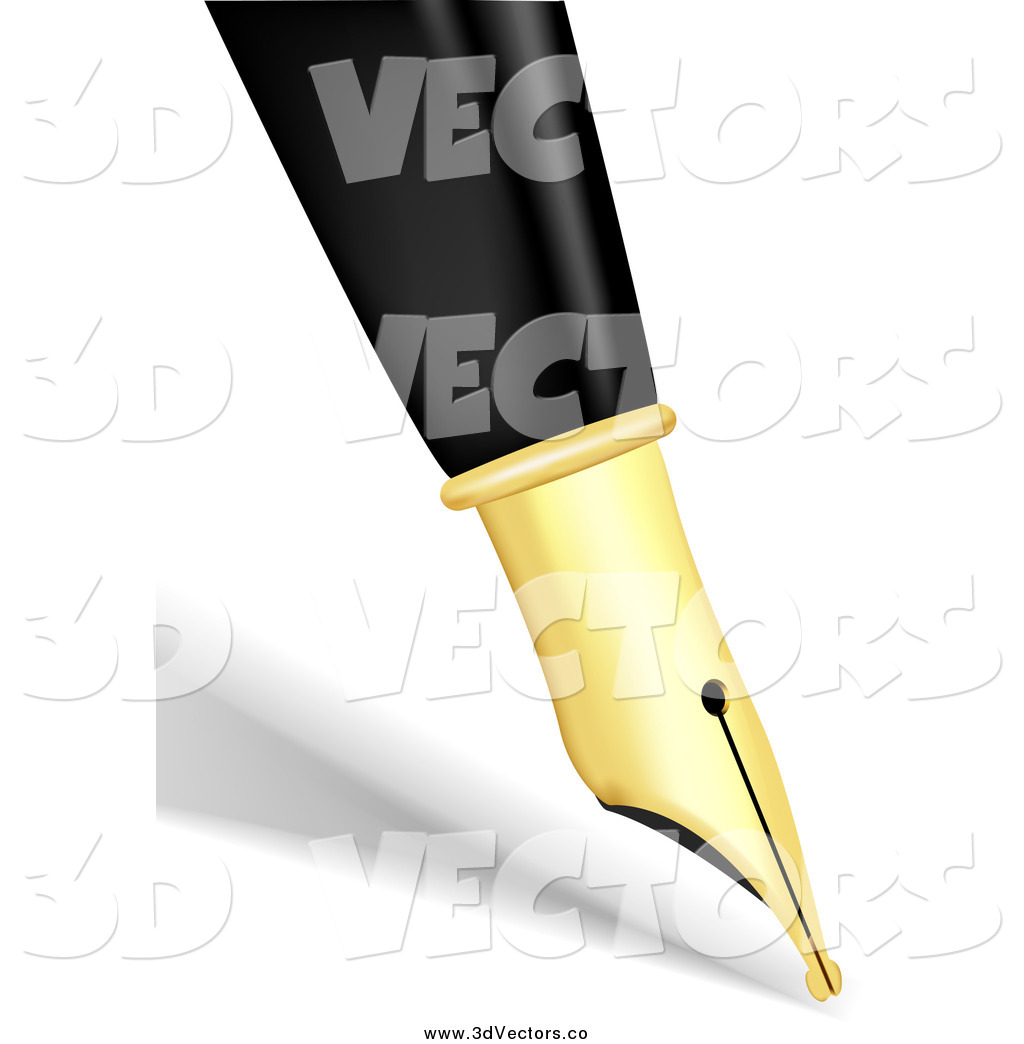 1024x1044 Vector Clipart Of A 3d Calligraphy Pen Tip And Shadow By Kj