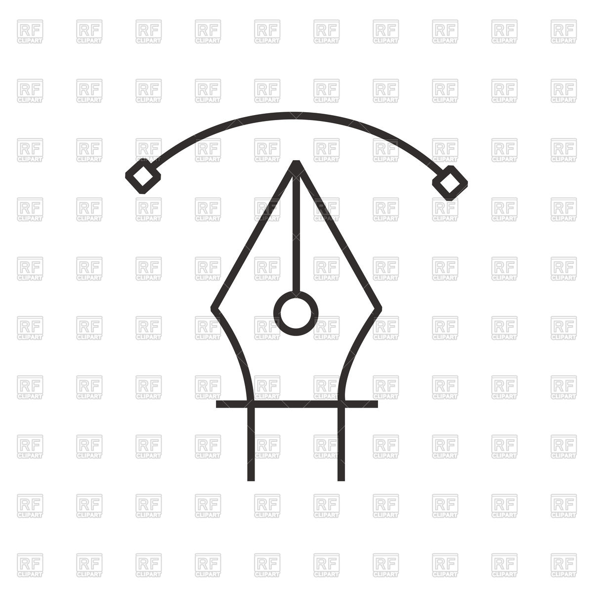 1200x1200 Semicircle Pen Tool Icon Vector Image Vector Artwork Of Icons