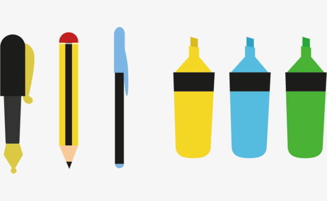 650x400 Vector Flat Stationery Pen, Pen Vector, Vector, Flat Png And