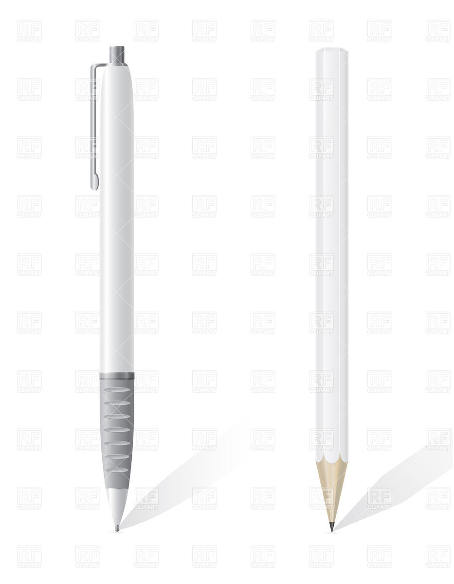 933x1200 White Blank Pencil And Mechanical Pen Vector Image Vector