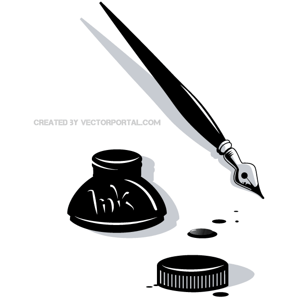 600x600 Ink Pen Vector Clip Art 123freevectors