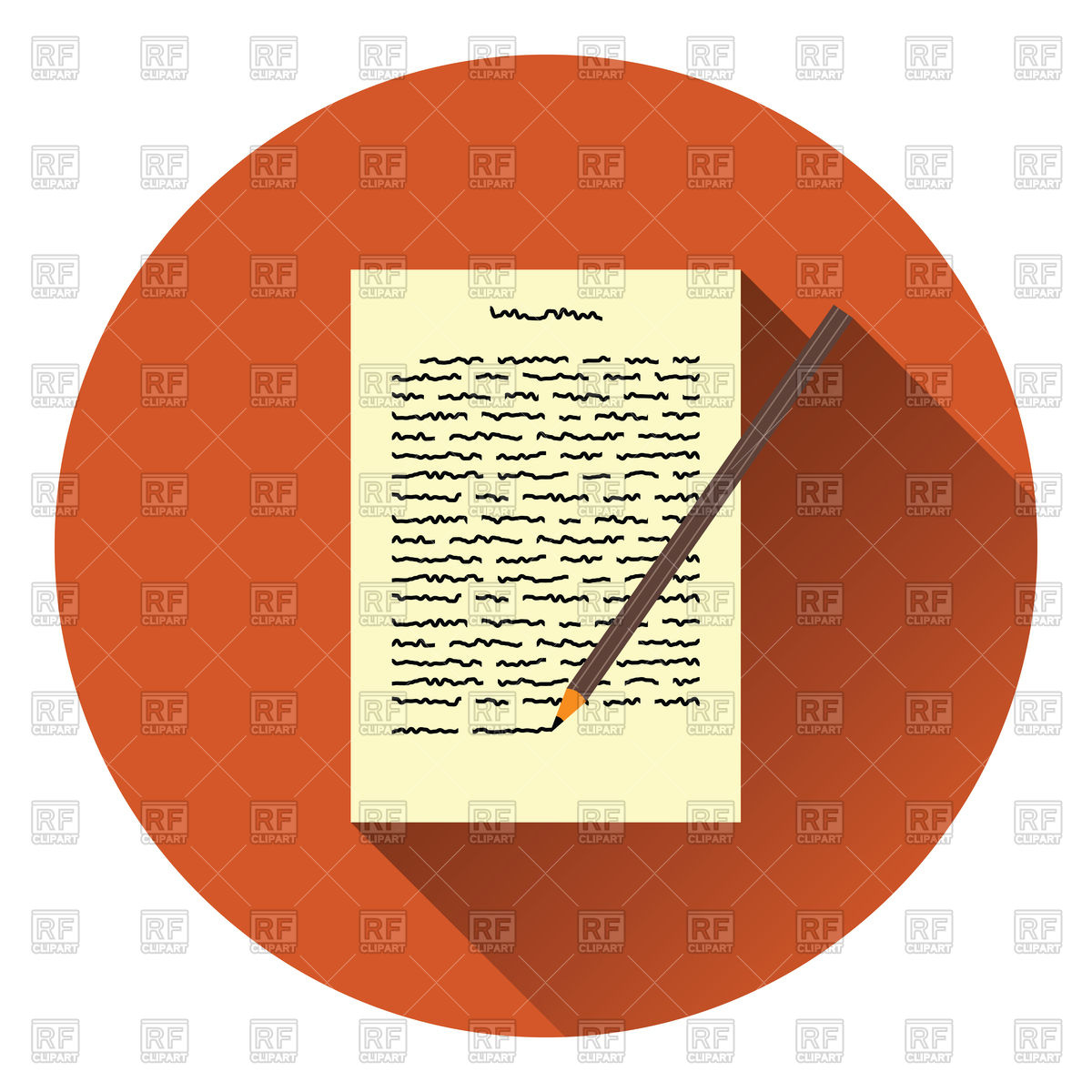 1200x1200 Sheet With Text And Pencil Icon, Flat Color Design Vector Image