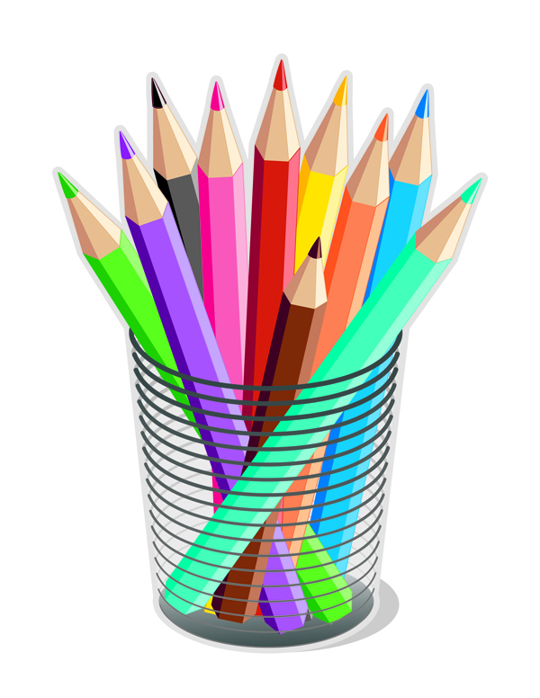 600x776 Colorful Color Pencil Vector Free Vector 4vector