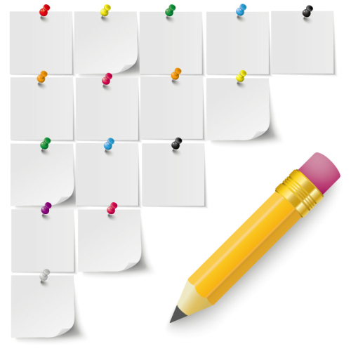 500x500 Note Paper And Pencil Vector Material Download Free Vector,3d