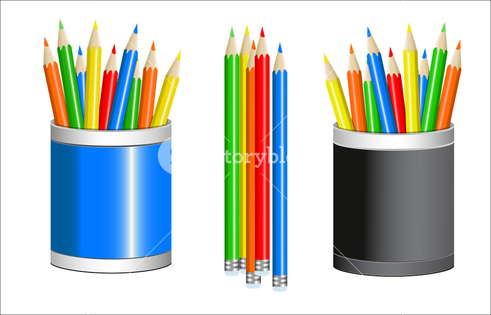 1000x643 Colored Pencils Vector Royalty Free Stock Image