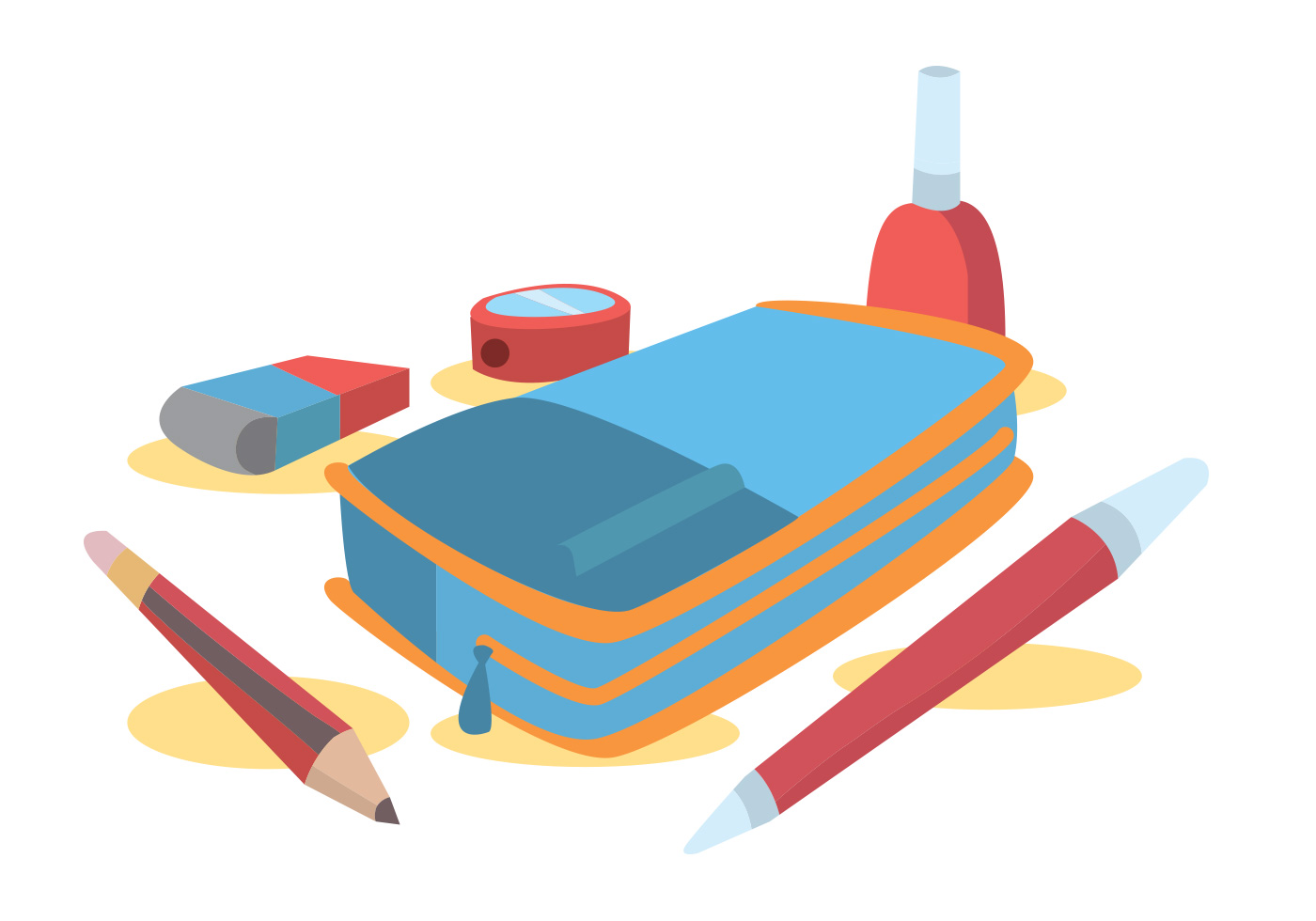 1400x980 Pencil Case Vector Set