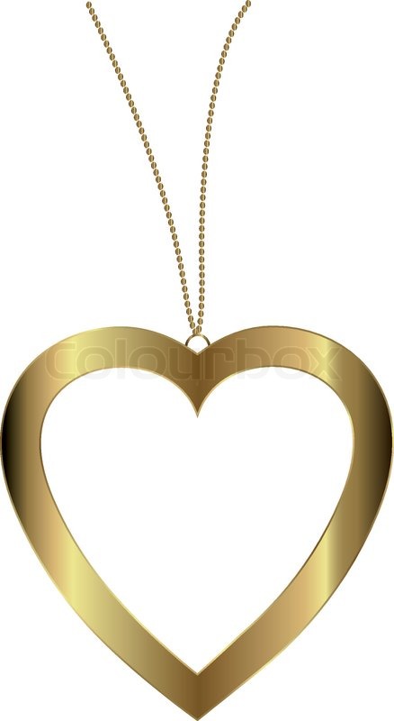 438x800 Heart Pendant Of Gold Stock Vector Colourbox