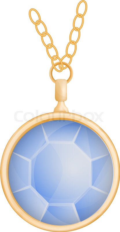 415x800 Aquamarine Pendant Mockup. Realistic Illustration Of Aquamarine