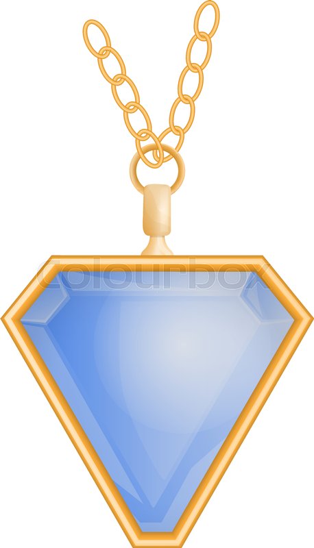 458x800 Blue Topaz Pendant Mockup. Realistic Illustration Of Blue Topaz