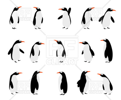 400x333 Cute Cartoon Penguins Vector Image Vector Artwork Of Plants And