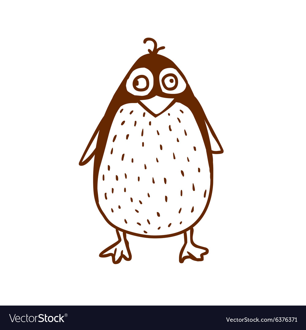 1000x1080 Drawn Penguin Vector