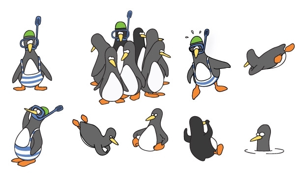 600x380 Free Vectors Funny Penguin Vector Set Allonzo Inc