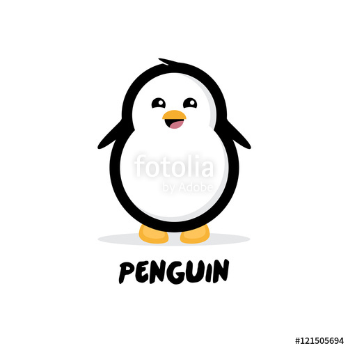 500x500 Penguin Vector Illustration. Penguin Smiling Face. Cute Cartoon