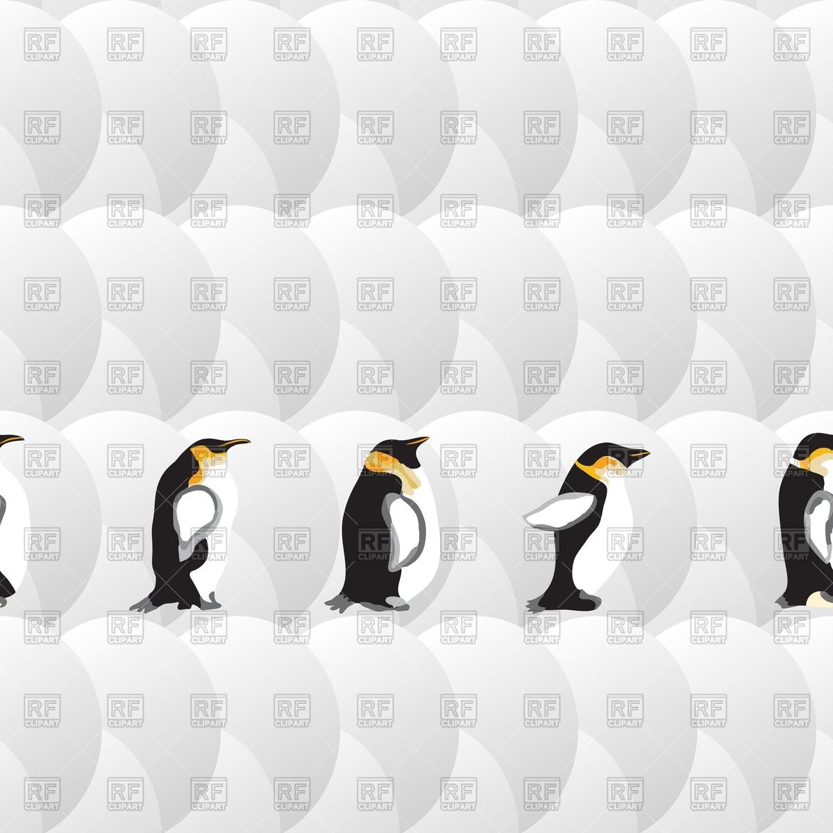 1200x1200 White Geometric Seamless Pattern With Penguins Vector Image