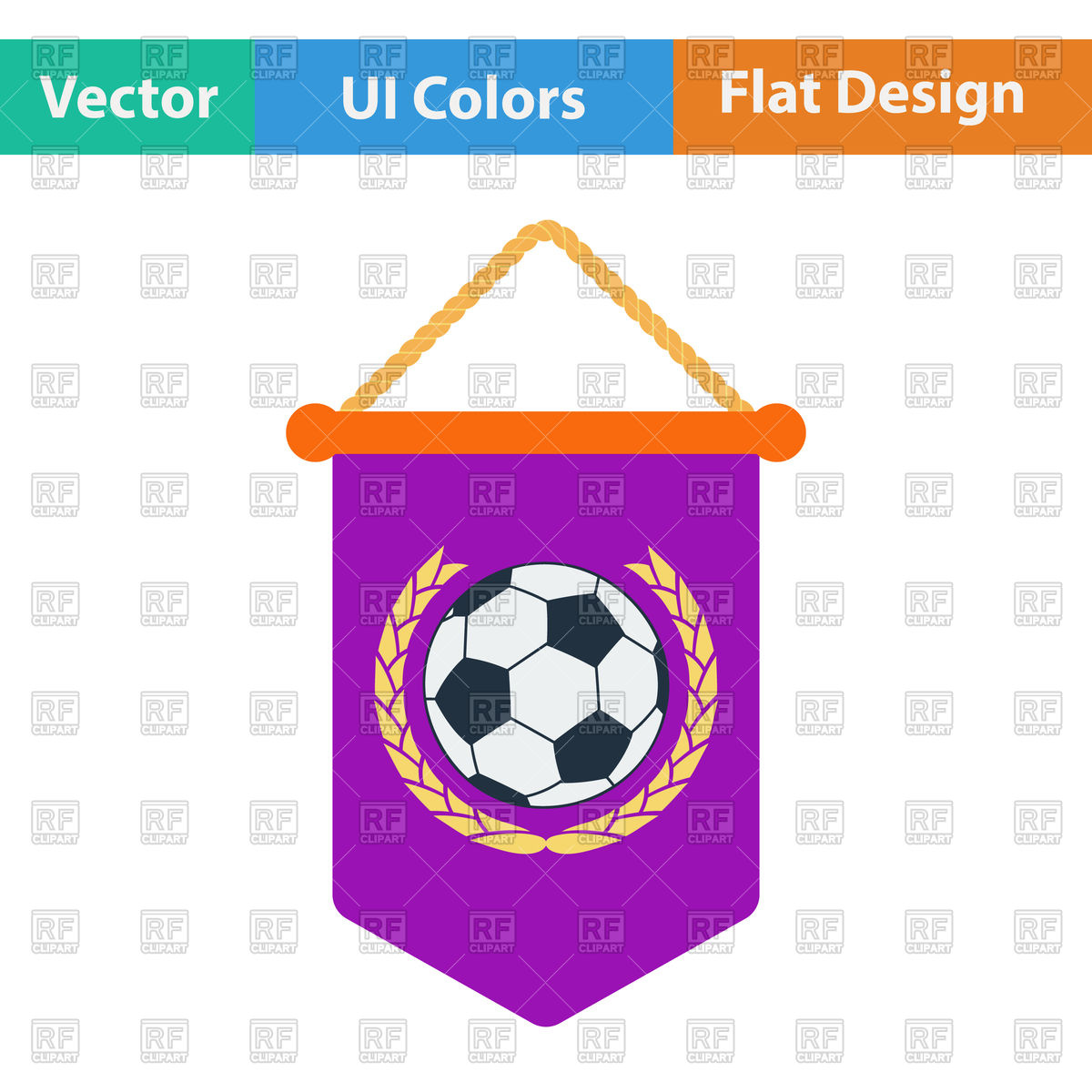 1200x1200 Flat Design Of Football Pennant Vector Image Vector Artwork Of