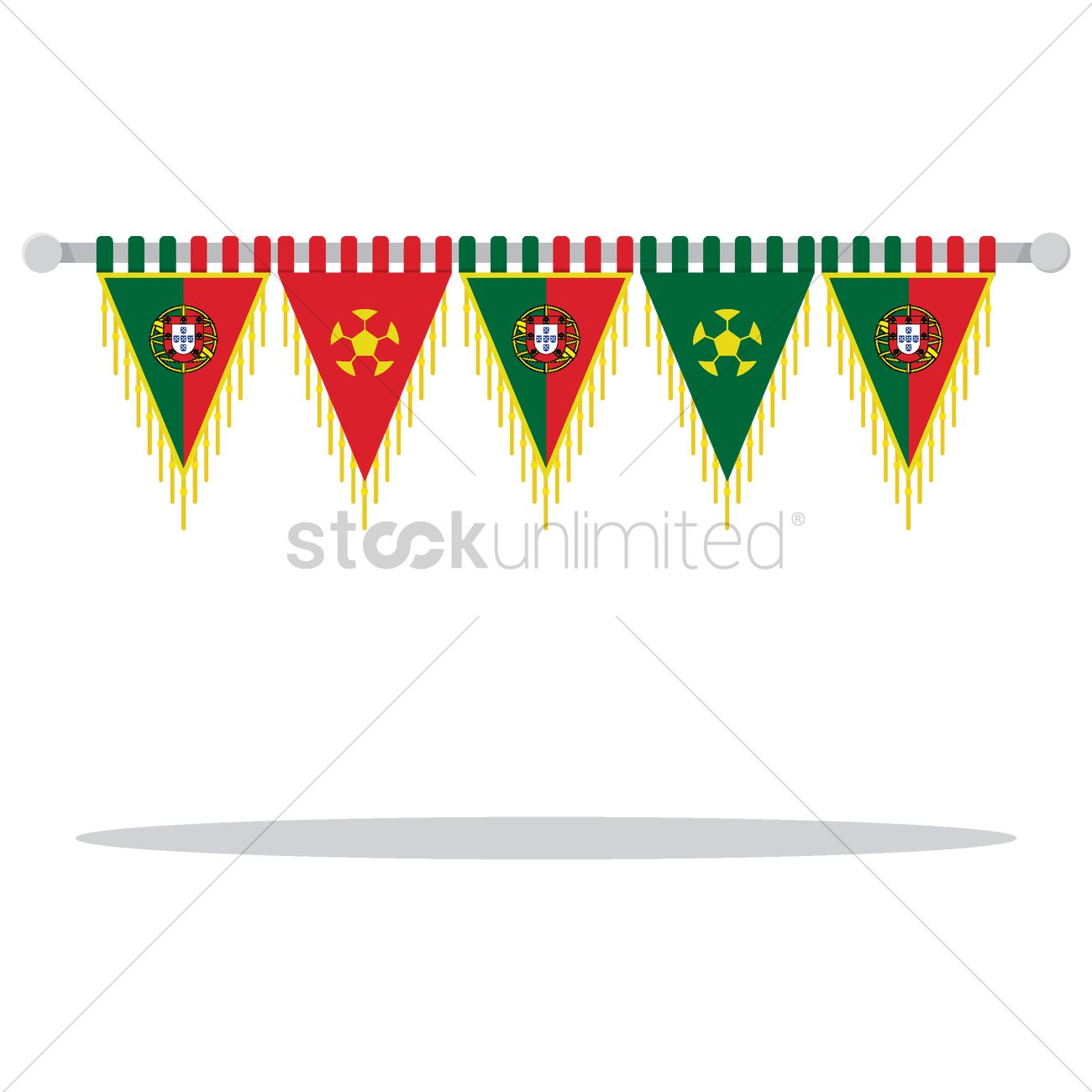 1300x1300 Portugal Flag Pennant Vector Image