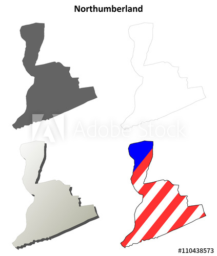 423x500 Northumberland County, Pennsylvania Outline Map Set