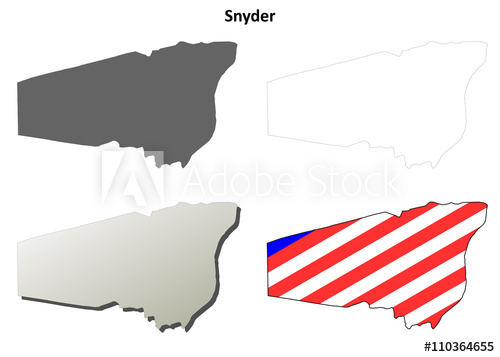 500x357 Snyder County, Pennsylvania Outline Map Set