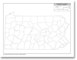 250x195 Political Outline Map Of Pennsylvania With