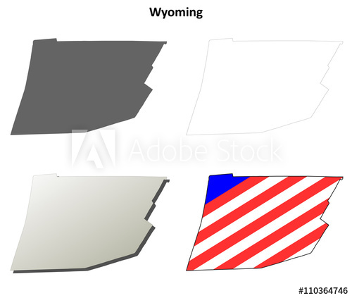500x423 Wyoming County, Pennsylvania Outline Map Set