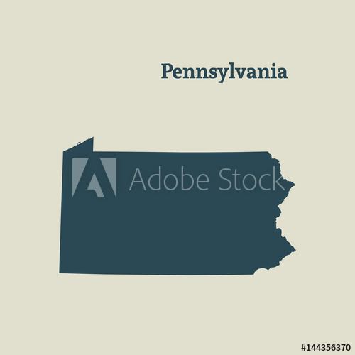 500x500 Outline Map Of Pennsylvania. Vector Illustration.