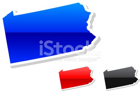 460x300 Pennsylvania State Button Royalty Free Vector Art In 3 Colors