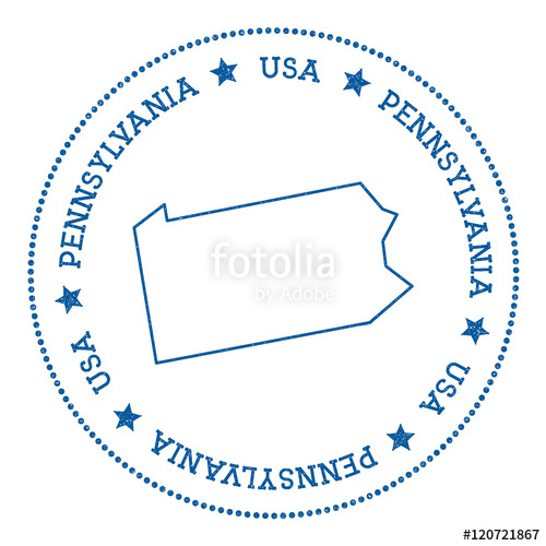 500x500 Pennsylvania Vector Map Sticker. Hipster And Retro Style Badge