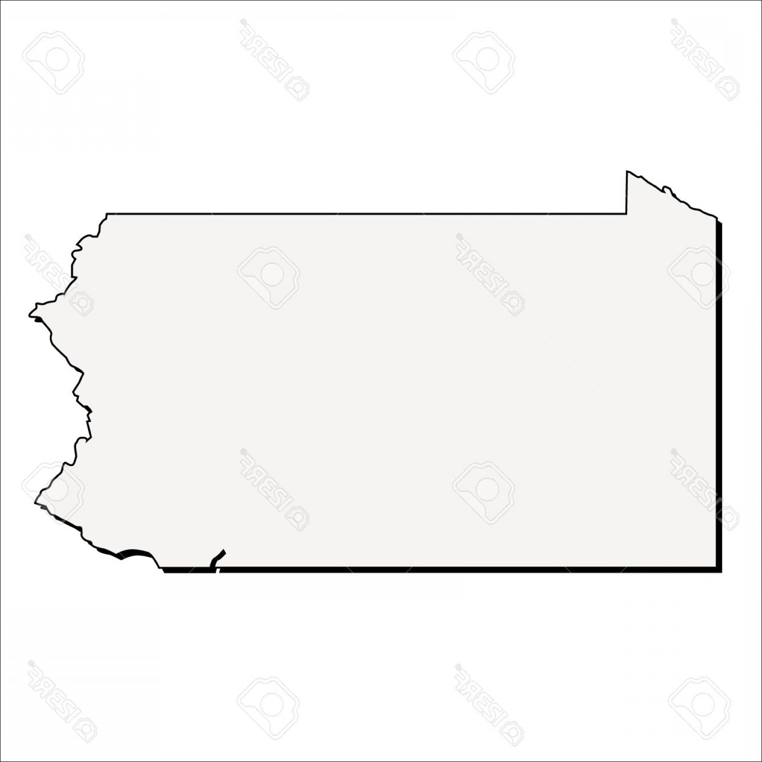 1560x1560 Photostock Vector Vector Pennsylvania State D Outline Map