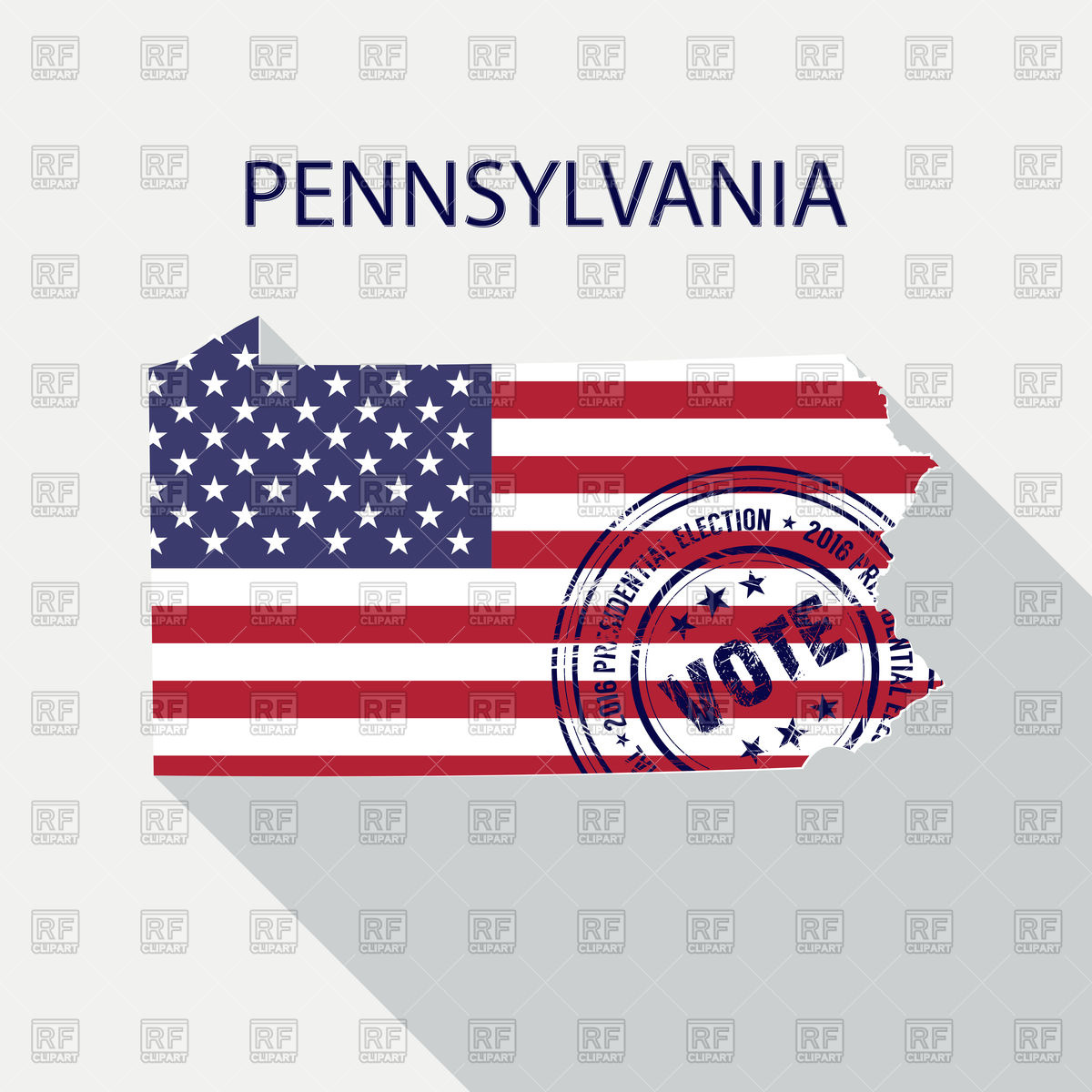 1200x1200 State Of Pennsylvania, American Flag And Presidential Day Vote